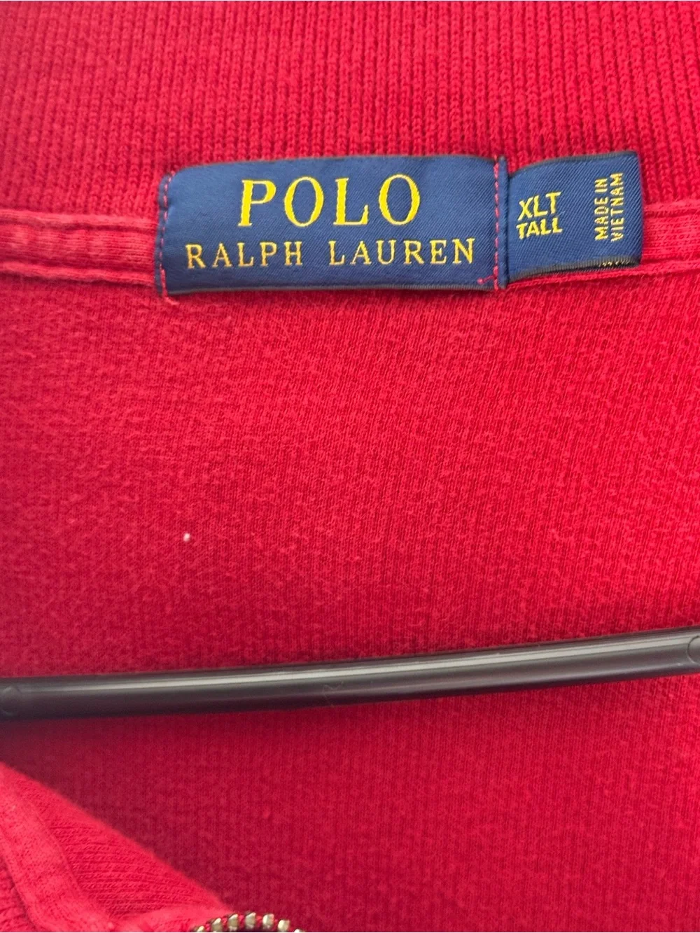 Vintage Polo by Ralph Lauren Red Quarter-Zip Fleece Sweater